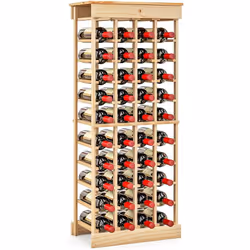 Il portabottiglie fornisce abbastanza spazio per contenere 40 bottiglie di vino. Il portabottiglie è realizzato in legno di p ...