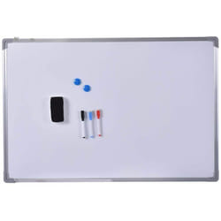 Lavagna Magnetica Bianca Lavagna Cancellabile con Cornice in Alluminio per Scuola Casa Ufficio (50 x 35 cm)