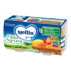 Mellin Omogeneizzato Mela Agrumi per Infanzia 2 Vasetti da 100g