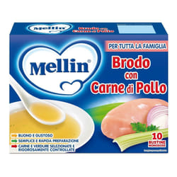 Mellin Brodo Carne Pollo per Svezzamento 10 Bustine da 5 g