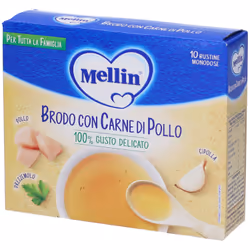 Mellin Brodo Carne Pollo per Svezzamento 10 Bustine da 5 g
