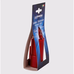 Lumino elettrico di colore rosso con supporto adesivo per cimitero, luce rossa intermittente. Lumino a batteria usa e getta.  ...