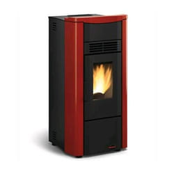Nordica - stufa a pellet 8KW mod. giusy bordeaux Focolare in ghisa estraibile