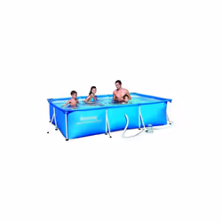 PISCINA RETTANGOLARE RIGIDA ALSERIO BESTWAY 300X201X66H CM. CON POMPAStruttura metallica anticorrosione - Facile istallazione ...