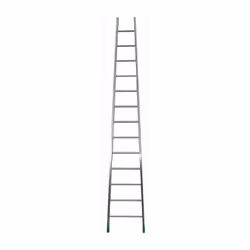 In alluminio - Scala singola d'appoggio artigianale con pioli a trapezio ribordati e saldati con anima tornita e saldatura ag ...