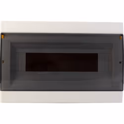 Corpo bianco RAL9010 - Porta trasparente fumè - Moduli 10/14 - File 1 - Potenze dissipabili 24 watt - Dimensioni esterne 300x ...
