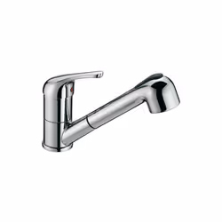MISCELATORE LAVELLO CUCINA CON DOCCETTA "ALBA" MAURER Ø40MM Finitura : Ottone cromato Attacco : F 3/8" Con doccia estraibile  ...