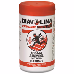 DIAVOLINA SPAZZACAMINO 270 GR Prodotto per la pulizia chimica delle canne fumarie. Spazza chimicamente in pochi minuti qualun ...
