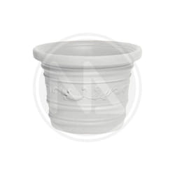 Papillon - vaso tondo festonato in resina colore bianco doppio bordo diametro cm. 80