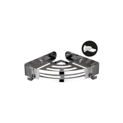 Maurer - 5421330 Cestello angolare Bagno, Colore Inox con Effetto Specchio, Autoadesivo Resistente o con Viti, Metallo, Multicolour, One Size
