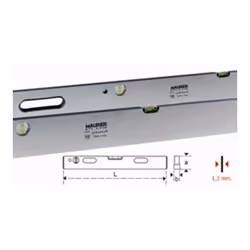 Trafilato di alluminio color argento a sezione rettangolare - Con 2 livelle e 2 maniglie - Garanzia 10 anni Confezione: 1 PZ ...