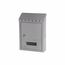 CASSETTA POSTALE PER ESTERNI COLORE GRIGIO In acciaio verniciato - Tetto apribile - Feritoia posteriore - Per esterni DIMENSI ...