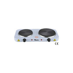 Fornello elettrico doppio portatile da campeggio 2 piastre in ghisa 2500W 27674