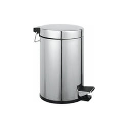 Maurer - cestino rifiuti da bagno in Acciaio cromato 12 Litri 25X40H cm Mod. aqua