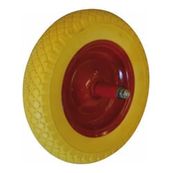 Maurer - ruota piena gialla per carriola 350 mm ASSE150 mm