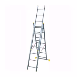 Scala trasformabile 3 rampe in alluminio - Pioli da 24x24 mm. - Passo tra gradini da 280 mm. - Articolazioni in acciaio - Fun ...