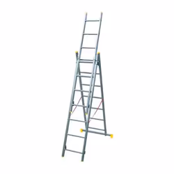Scala trasformabile 3 rampe in alluminio - Pioli da 24x24 mm. - Passo tra gradini da 280 mm. - Articolazioni in acciaio - Fun ...