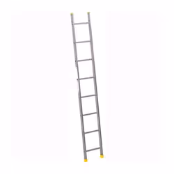 Scala semplice da appoggio a pioli quadri 24x24 mm. in leghe speciali di alluminio - Calzari alti 5 cm. in gomma antisdruccio ...