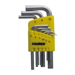 Maurer - chiavi Esagonali maschio in serie 9 pz in acciaio con Astuccio pvc