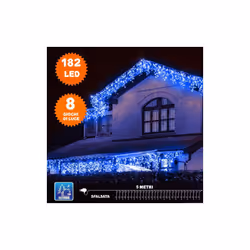 Tenda luminosa modello sfalsata con luci led colore bianco - 182 luci con controller per 8 giochi di luce e memoria - Trasfor ...