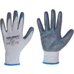 Fodera: Filato in poliestere senza cuciture colore bianco - Rivestimento: Spalmatura in nitrile colore grigio - Ideale per op ...