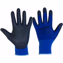 Fodera: Filato in poliestere senza cuciture colore blu - Rivestimento: Spalmatura in poliuretano colore nero - Ultraleggero, ...