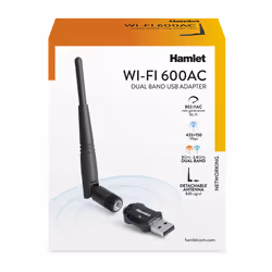 Hamlet Adattatore USB Wi-Fi 600Mbps Dual Band 5GHz + 2.4GHz standard 802.ac con antenna rimovibile - Vista aggiuntiva 7