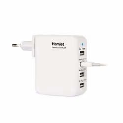 Hamlet Travel Charger Alimentatore USB da parete 4 porte con adattatori per 150 paesi - Vista aggiuntiva 6