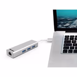 Hamlet XHUB330LAN replicatore di porte e docking station per laptop USB 3.2 Gen 1 (3.1 Gen 1) Type-A Argento - Vista aggiuntiva 4
