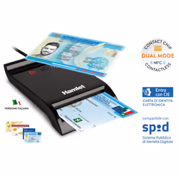 Hamlet HUSCR-NFC Lettore 2 in 1 combinato NFC per Carta identità Elettronica CIE 3.0 e Lettore Smart Card - Vista aggiuntiva 6