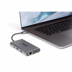 Hamlet HDKC-PD400H replicatore di porte e docking station per laptop Cablato USB 3.2 Gen 1 (3.1 Gen 1) Type-C Grigio - Vista aggiuntiva 5