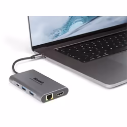 Hamlet HDKC-PD400D replicatore di porte e docking station per laptop Cablato USB 3.2 Gen 1 (3.1 Gen 1) Type-C Grigio - Vista aggiuntiva 5