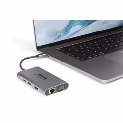 Hamlet HDKC-PD400V replicatore di porte e docking station per laptop Cablato USB 3.2 Gen 1 (3.1 Gen 1) Type-C Grigio - Vista aggiuntiva 4