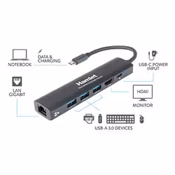 Hamlet HDKC-PD220 replicatore di porte e docking station per laptop Cablato - Vista aggiuntiva 3