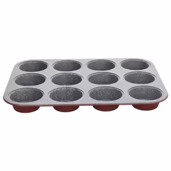 Tognana Porcellane Stampo Muffin 12 Cups Sweet Cherry, Stampo per muffin, Rettangolare, Superficie piana, Grigio, Rosso, Acci ...