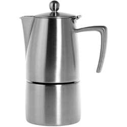 Ilsa - Slancio Caffettiera Espresso, 4 Cups, Acciaio Inossidabile, Argento