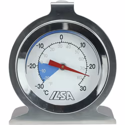 in acciaio inox 18/10 per misurare la temperatura interna di frigoriferi e freezer- cassa ø cm.6 -range di misurazione -30°/+ ...
