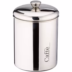 Barattolo per il caff} in acciaio inox con coperchio. H:12xÃ11 cm. Barattolo Caffe' Accon Inox 1075- SPECIFICHE DEL PRODOTTO  ...