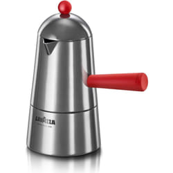 Lavazza - ilsa Caffettiera Espresso, Carmencita Pop, Alluminio, Induzione, Manico e Pomolo rosso, Capacità 20 cl, Tazze 3