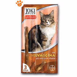 Gli Snack per gatti Joki Plus sono deliziosi bastoncini alla carne (94%), con l'apporto di vitamine (D3, E) e minerali: ideal ...