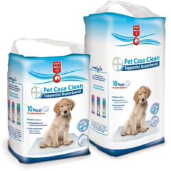 Bayer - 10PZ tappetini tappetino panno assorbente pet casa clean per cani CM.60X90