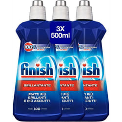 Finish - 3 x 500ml Brillantante Regular Piatti Brillanti Asciutti Fino 100 Lavaggi