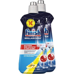Finish - 2x500ml Brillantante Lavastoviglie Limone Brillantante Additivo Stoviglie