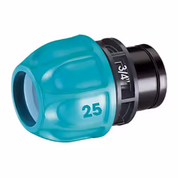 Raccordo per tubo 3/4" filetto maschio 3/4", per raccordare un tubo in polietilene a una partenza filettata femmina o ad una  ...