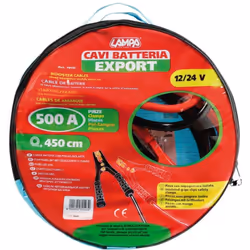 Con pinze di sicurezza isolate da 500 A. Molla delle pinze in acciaio temperato per una presa sicura sui poli batteria. Compl ...