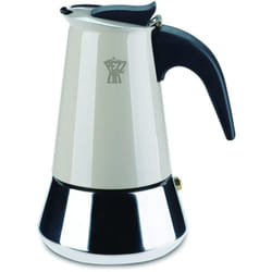 Pezzetti - Steelexpress Caffettiera 6 Tazze in Acciao Inox, Manico Ergonomico Resistente al Calore, Adatta a Tutti i Piani Cottura, Adatta ai Piani