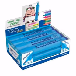 Tratto Video, 12 pz, Blu, Punta smussata, Blu, 1 mm, 5 mm