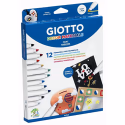 F.I.L.A. Astuccio 12 Giotto Decor Materials - Per Decorare Cartoncino, Legno, Vetro, Cuoio, Plastica, Sassi, Das, Metallo Ecc ...