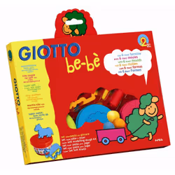 F.I.L.A. Set Pasta Giotto Bebe' - Contiene 3 Barattoli Di Pasta Modellabile, 6 Formine, Mattarello E Coltellino