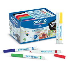 Giotto 524600 marcatore Medio Antracite, Nero, Blu, Verde, Azzurro, Verde chiaro, Lillà, Arancione, Viola, Rosso, Bianco, Giallo 48 pz